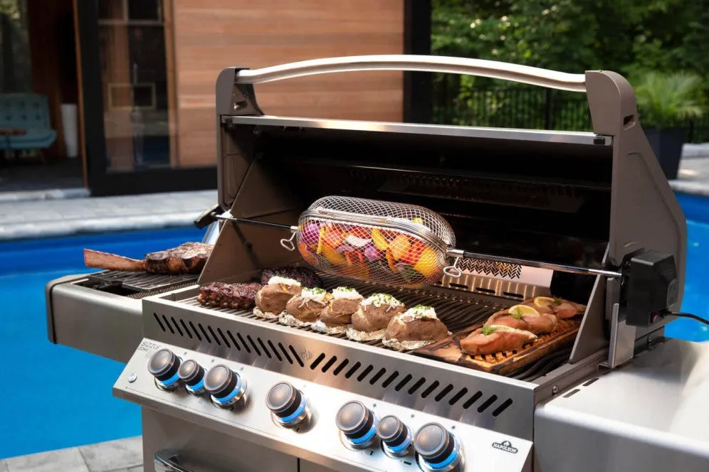 Napoleon Prestige 665 Gas Grill with Infrared Rear Burner, Infrared Side Burner and Rotisserie Kit