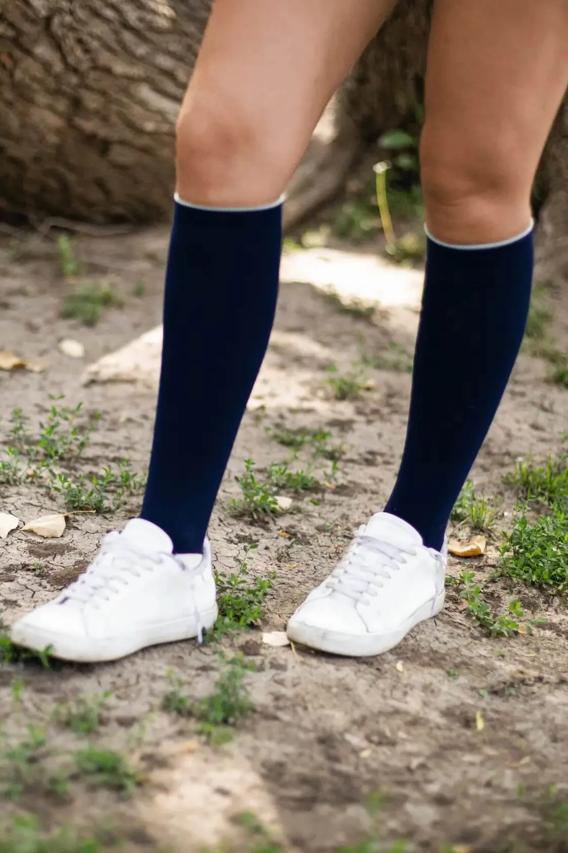 Navy Knee High Compression Socks