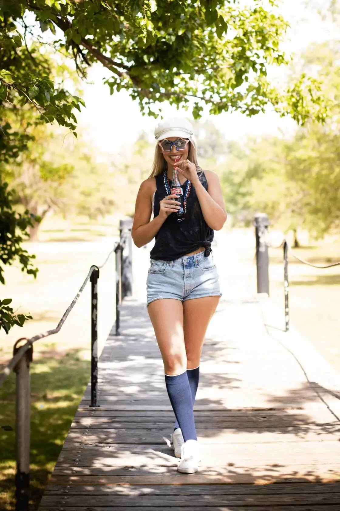 Navy Knee High Compression Socks