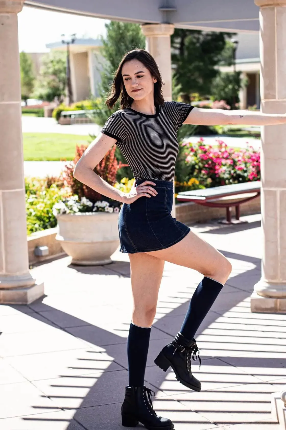Navy Knee High Compression Socks