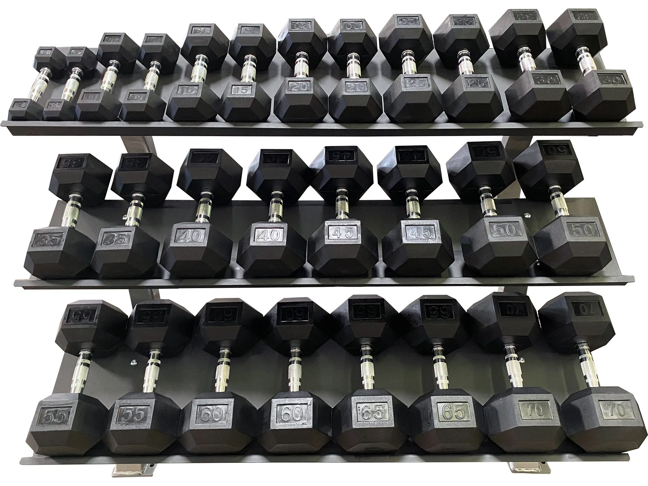 New Sportgear Rubber Hex Dumbbell Set 5 75 lbs