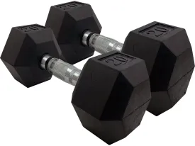 New Sportgear Rubber Hex Dumbbell Set 5 75 lbs