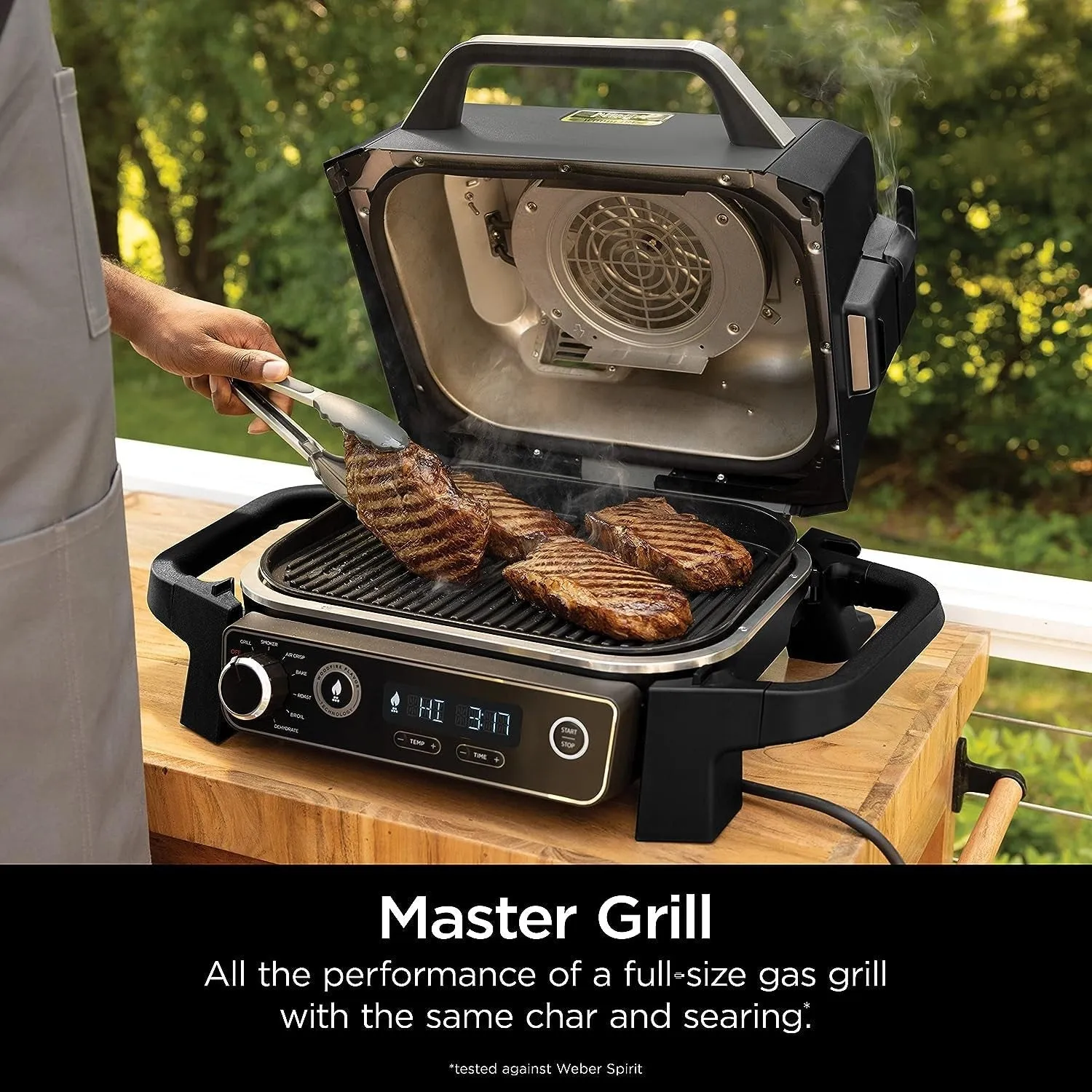 Ninja Woodfire Pro Outdoor Grill and Smoker With Temperature Probe, (OG751BRN) Renewed