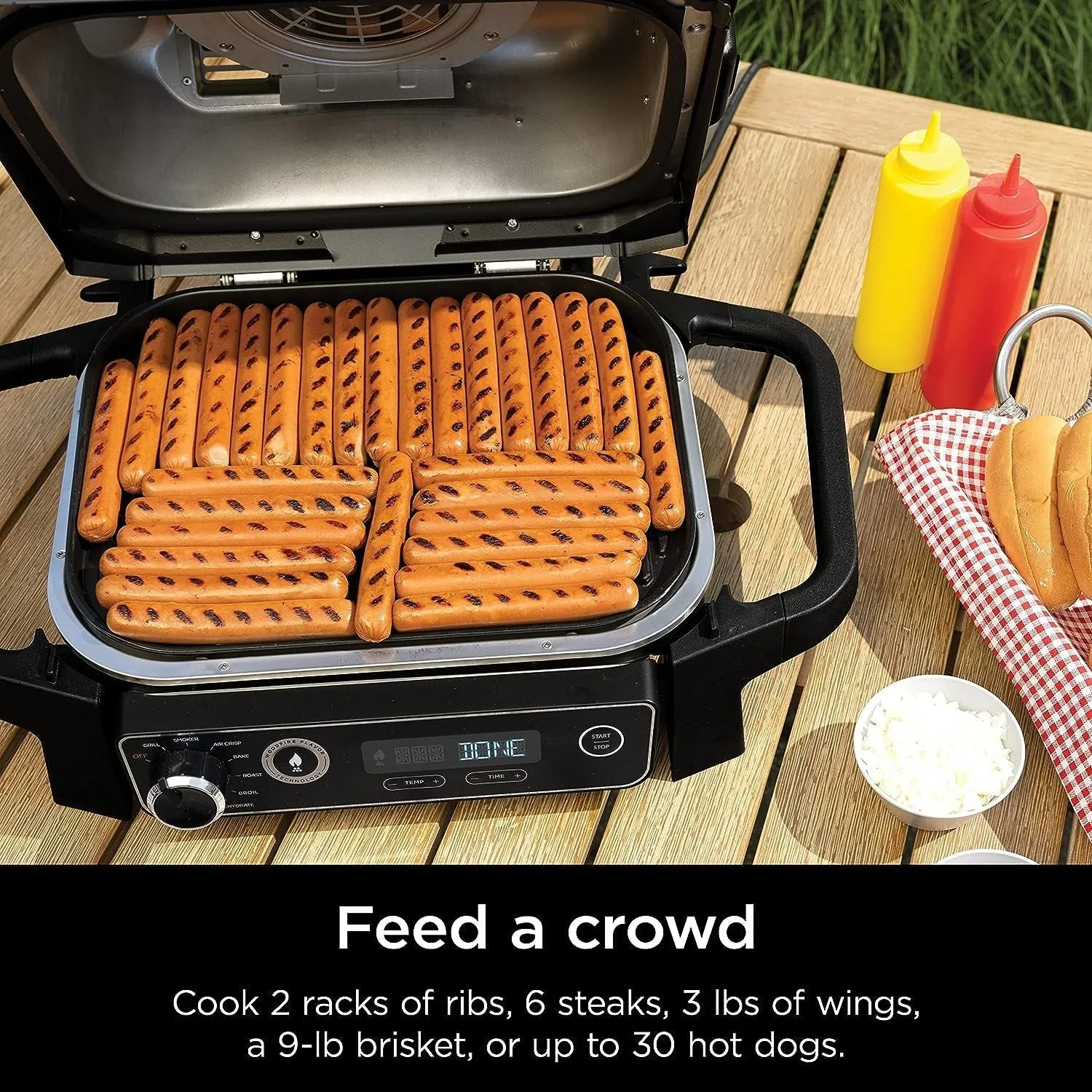 Ninja Woodfire Pro Outdoor Grill and Smoker With Temperature Probe, (OG751BRN) Renewed