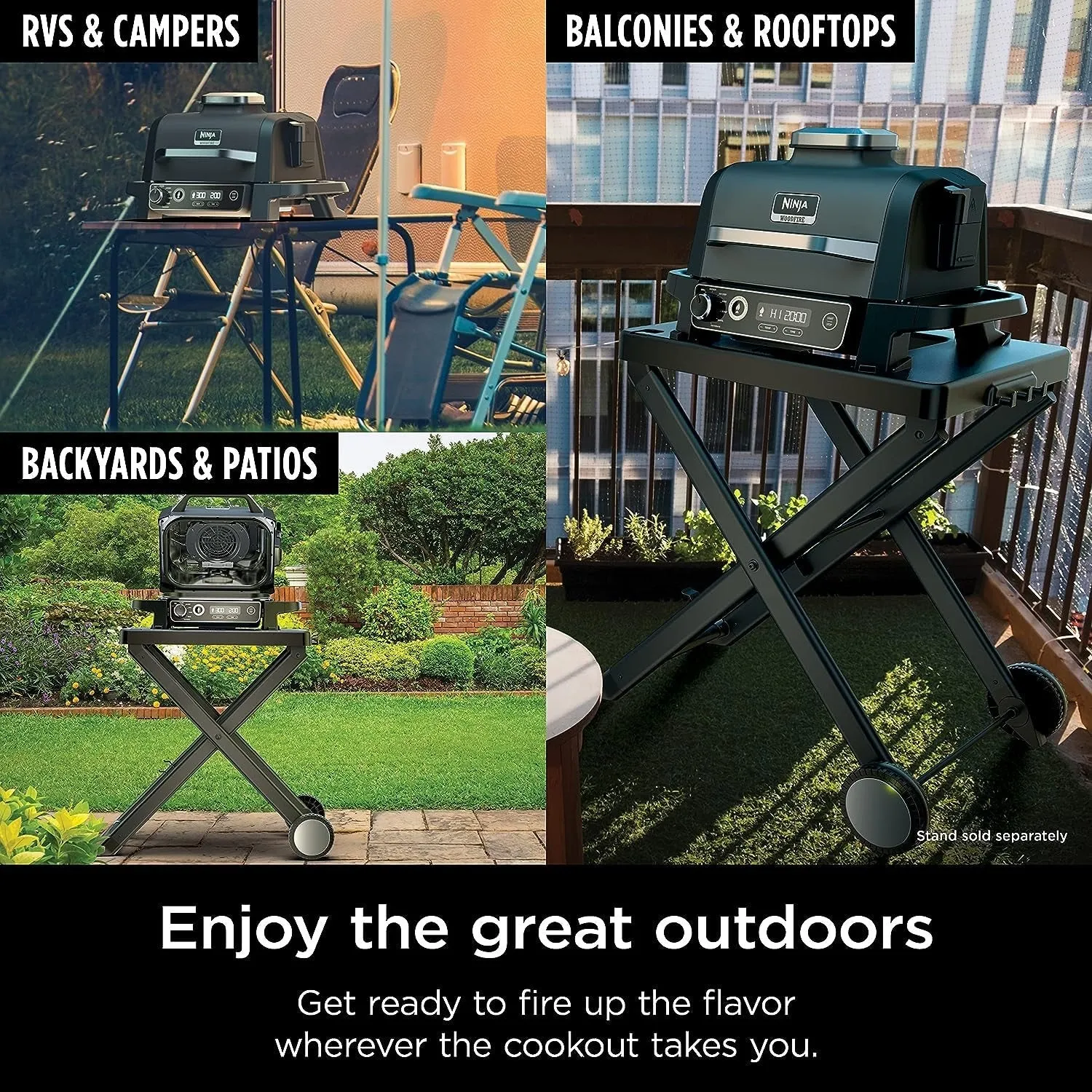 Ninja Woodfire Pro Outdoor Grill and Smoker With Temperature Probe, (OG751BRN) Renewed