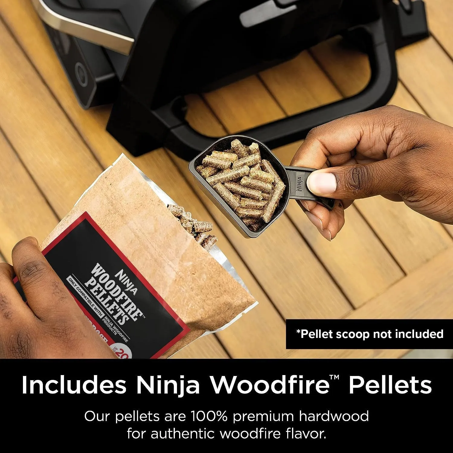 Ninja Woodfire Pro Outdoor Grill and Smoker With Temperature Probe, (OG751BRN) Renewed