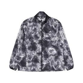 Own the Run Allover Print Hooded Running Windbreaker White