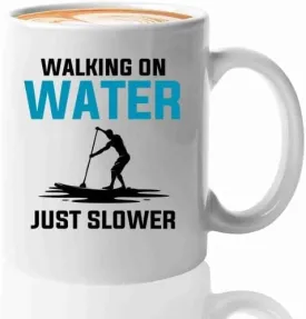 Paddleboard Coffee Mug 11oz White -Walking on water - Surfboard or Paddleboard Vintage stand up paddle surfing