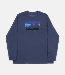 Patagonia Shop Sticker Responsibili-Tee Long Sleeve T-Shirt - Dolomite Blue