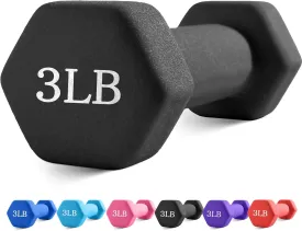 Portzon Weights Dumbbells with Neoprene CoatingSingle, 1LB-3LB Anti-Roll, Anti-Slip, Hexagonal Home Fitness Equipment for Shoulder, Neck, and Hand Training for Seniors over 55 old