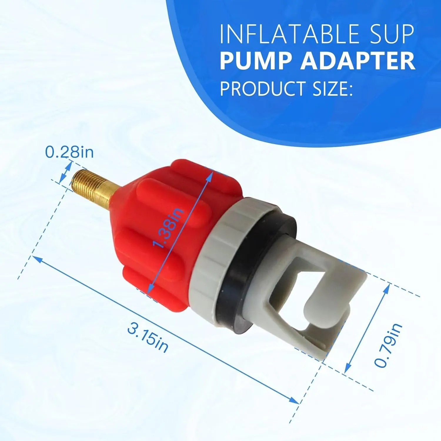 Premium 2x Inflatable Stand Up Paddleboard SUP Pump Adaptor -Universal Standard Schrader Air Valve Adapter Pumping Head Connector Converter for Inflating Boat, Kayak, Surfboard, Bed, Car Tire, Orange