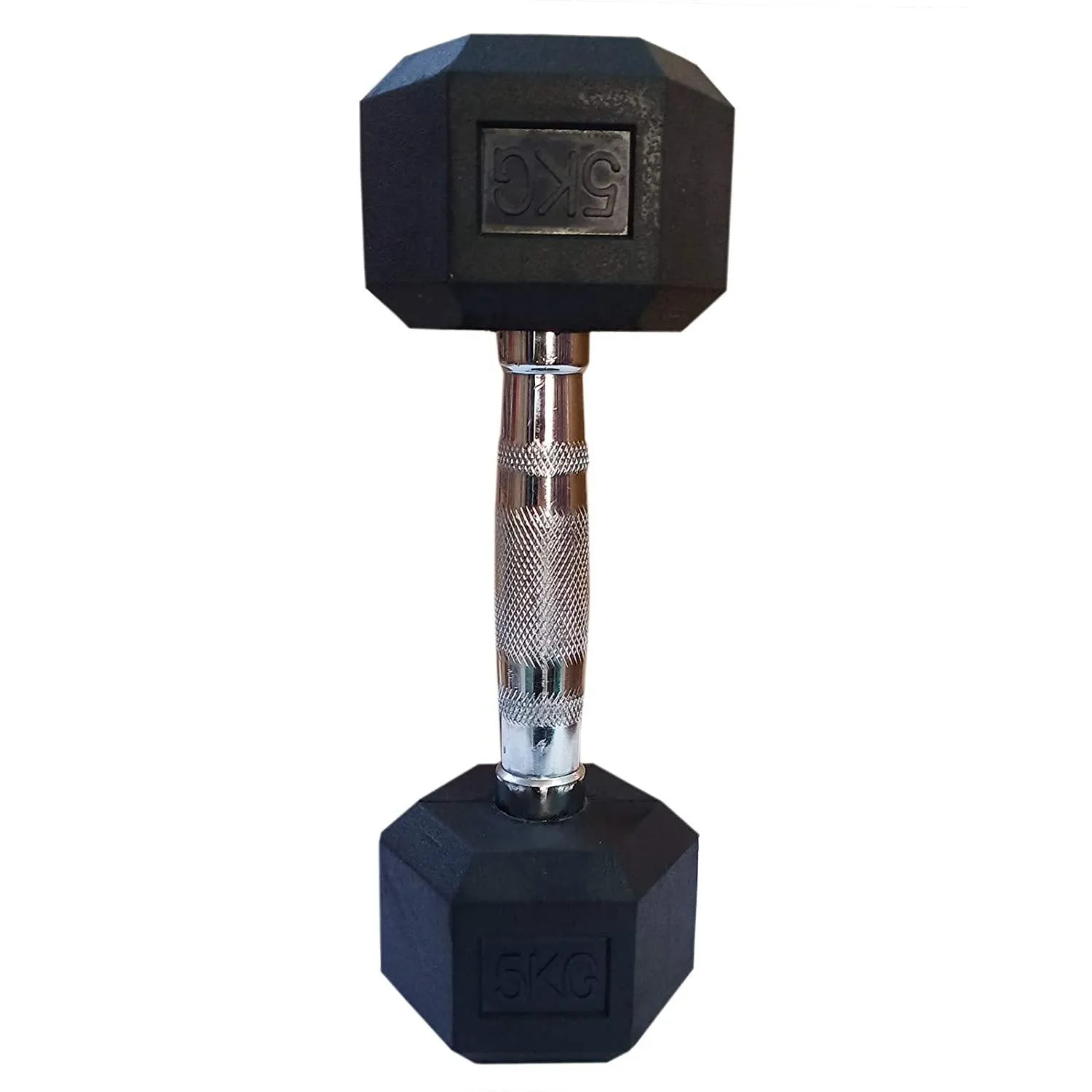 Prokick Rubber Coated Professional Exercise Hex Dumbbells - 17.5 KG (Single Piece)