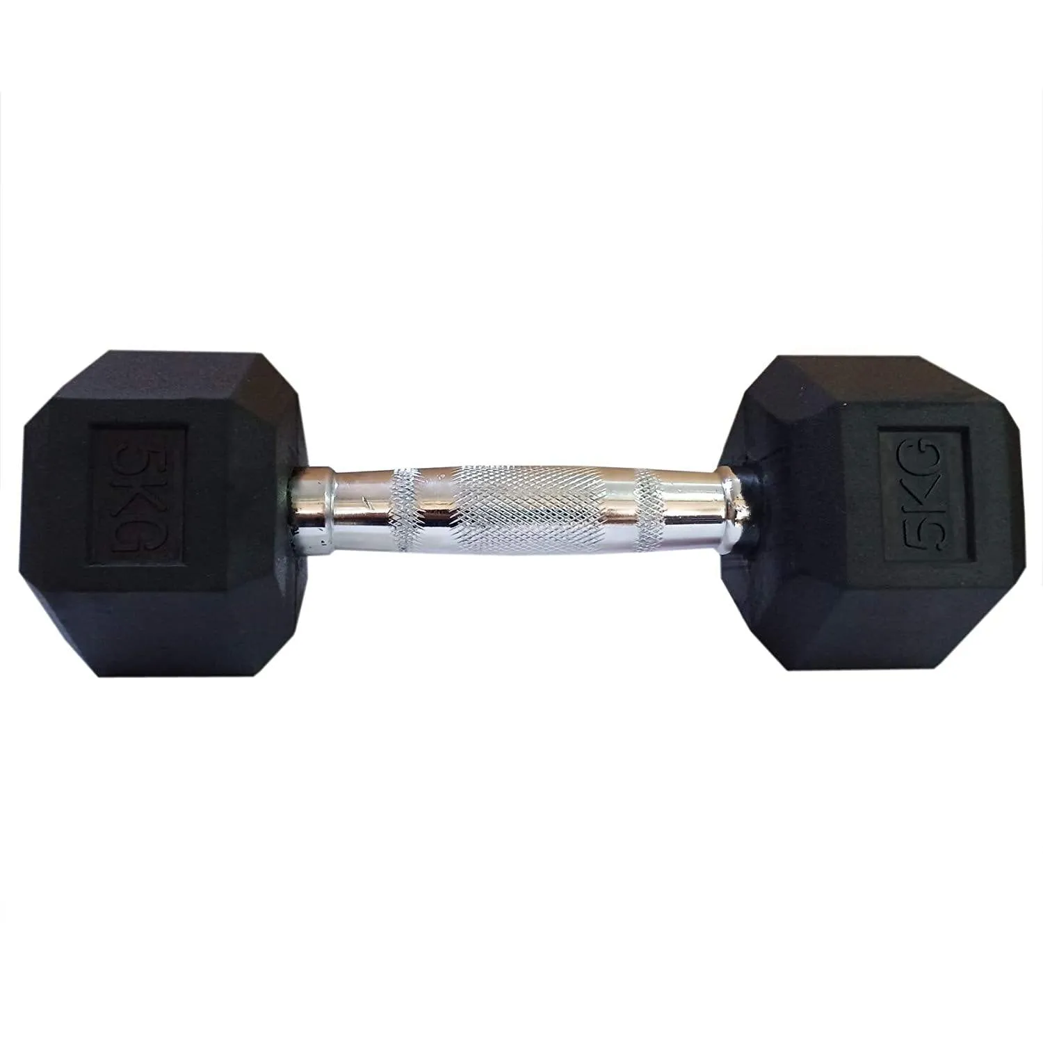Prokick Rubber Coated Professional Exercise Hex Dumbbells - 17.5 KG (Single Piece)