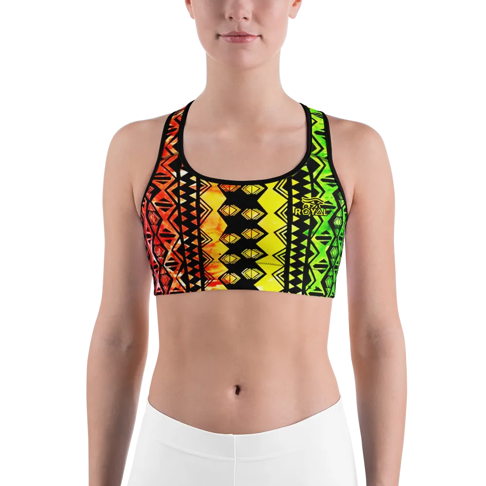 ROYAL. |  Urban Resort | CONSCIOUS CULTURE Eye of Ra Fashion Sports Bra RASTA 1