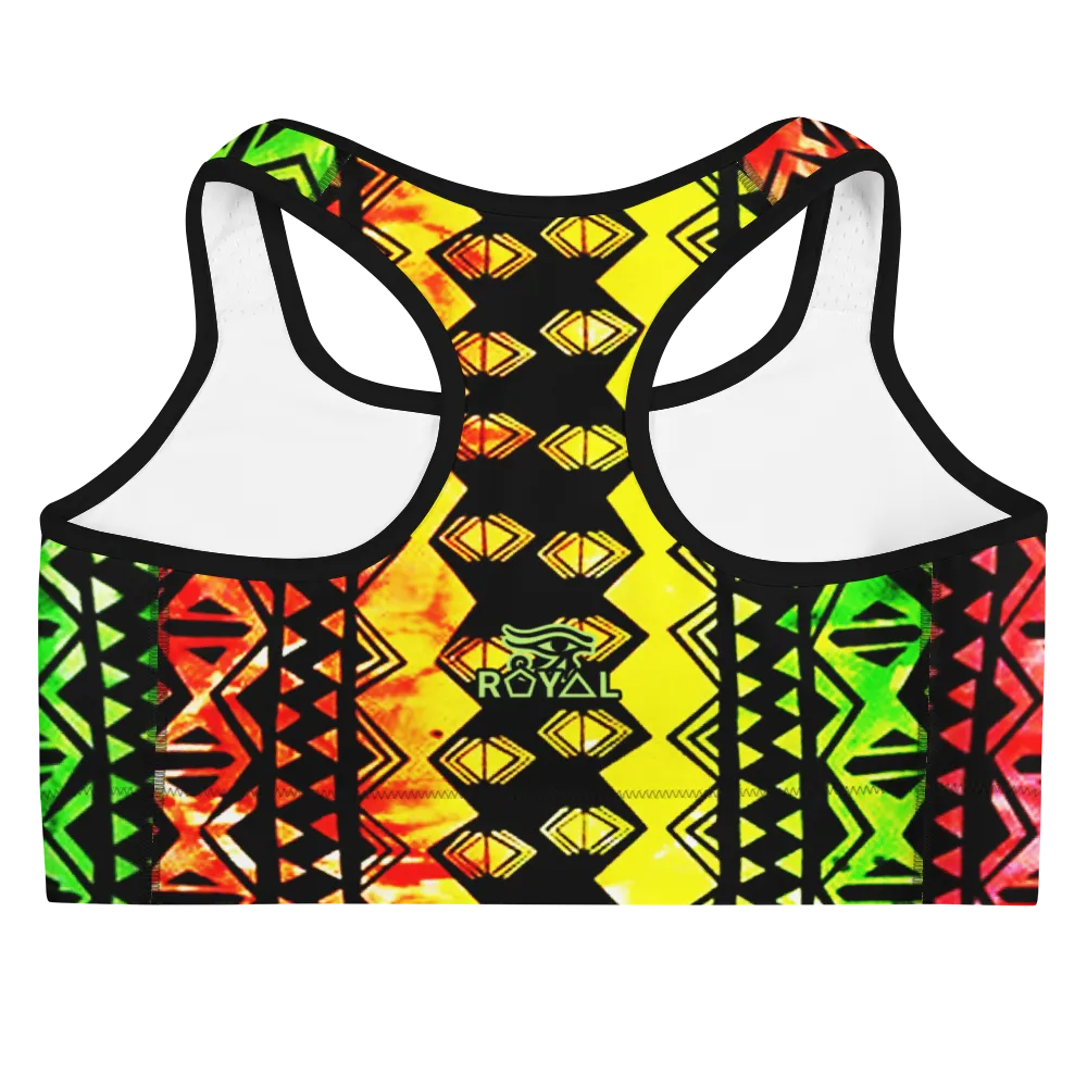 ROYAL. |  Urban Resort | CONSCIOUS CULTURE Eye of Ra Fashion Sports Bra RASTA 1