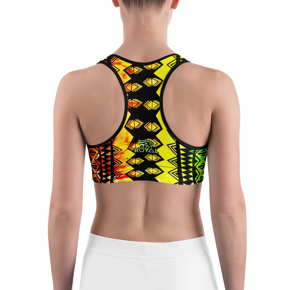 ROYAL. |  Urban Resort | CONSCIOUS CULTURE Eye of Ra Fashion Sports Bra RASTA 1