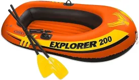 Rubber Boat Set (for Adults) - Double Inflatable Fishing Boat with Paddles, Pump, Lake, Pool 4 Water Raft for Water Sports