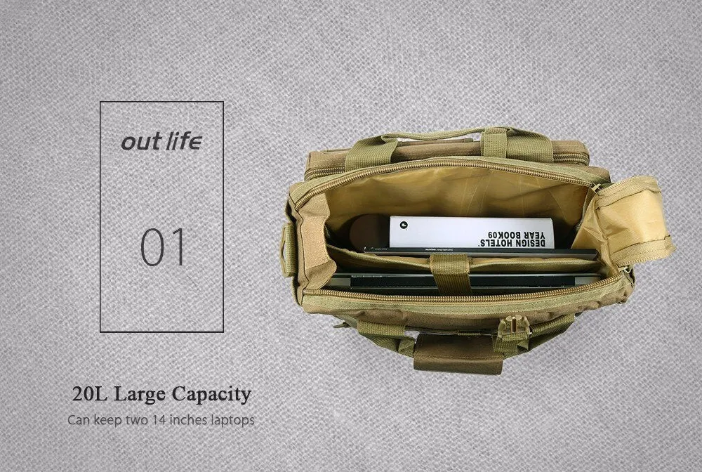 Sidiou Group Outlife Outdoor Military Computer Shoulder Messenger Bag Handbag Briefcase