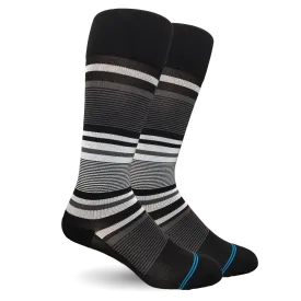 Stripe Cotton Black/Grey Socks - Men's Medical