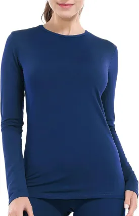 Subuteay Womens Thermal Tops Turtleneck Crew Neck Fleece Lined Shirt Long Sleeve Base Layer Undershirt