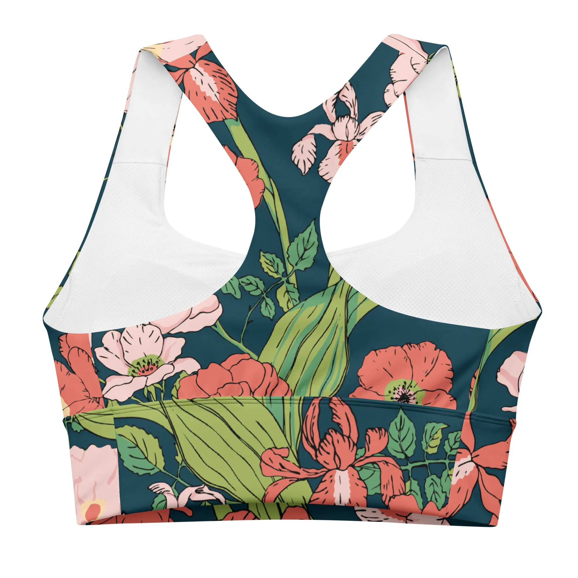 Swim Sports Bra Top UPF 50  Sizes XS-3XL - Seychelles Floral