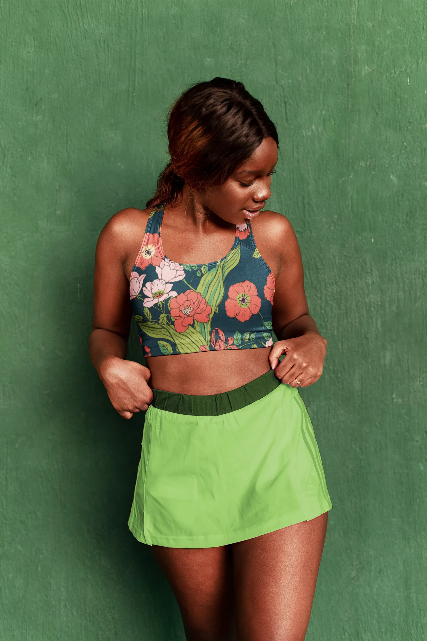 Swim Sports Bra Top UPF 50  Sizes XS-3XL - Seychelles Floral