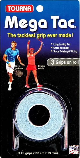 Tourna Mega Tac Extra Tacky Overgrip,3-Pack