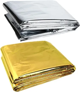 Toyvian 2pcs Emergency Thermal Blanket Outdoor Rescue Blanket Survival Aid for Hiking Camping Preparedness
