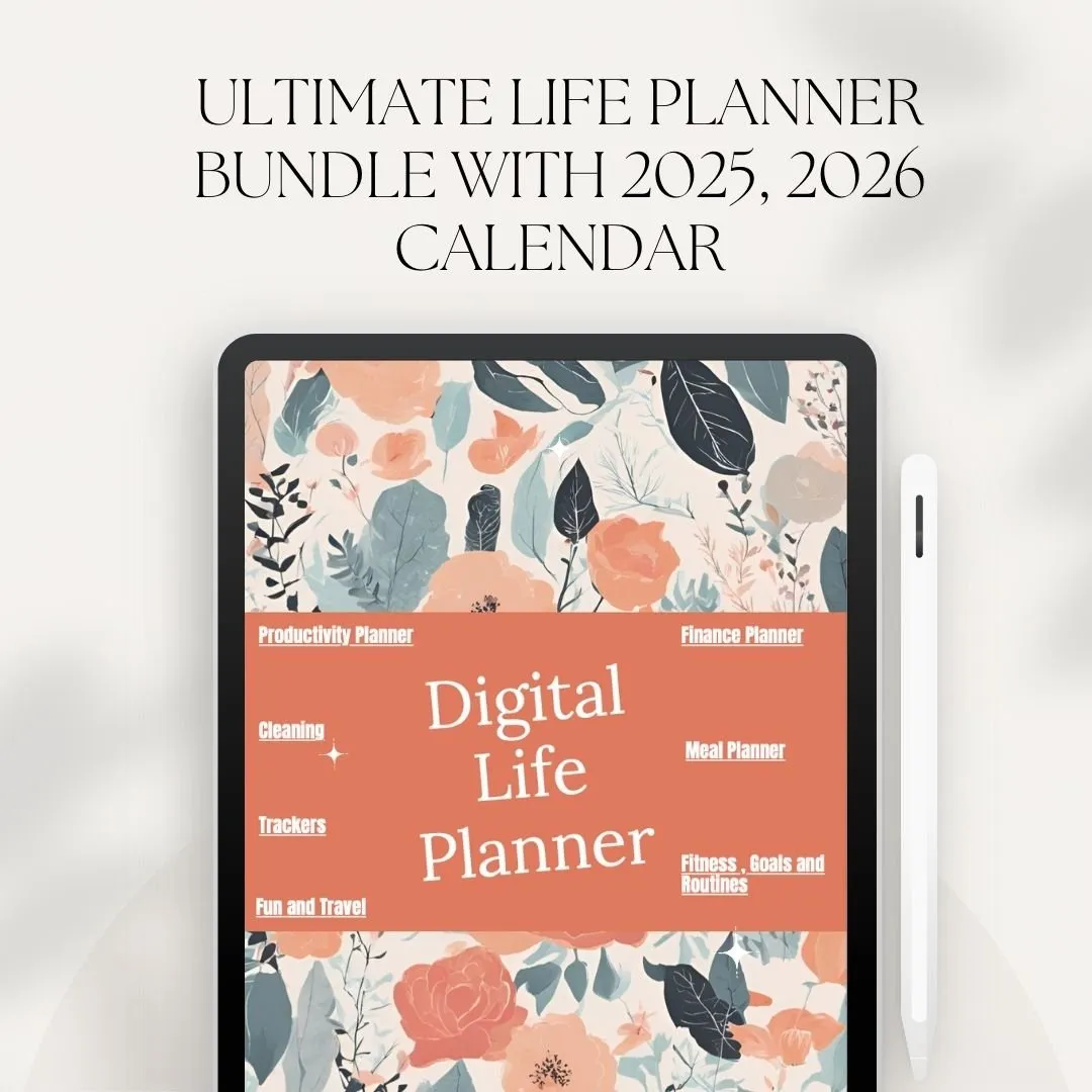 Ultimate Life Planner Bundle | Digital, Editable &amp; Printable | A4, Letter, iPad Compatible | Goals, Finance, Fitness, Self-Care, Travel &amp; More