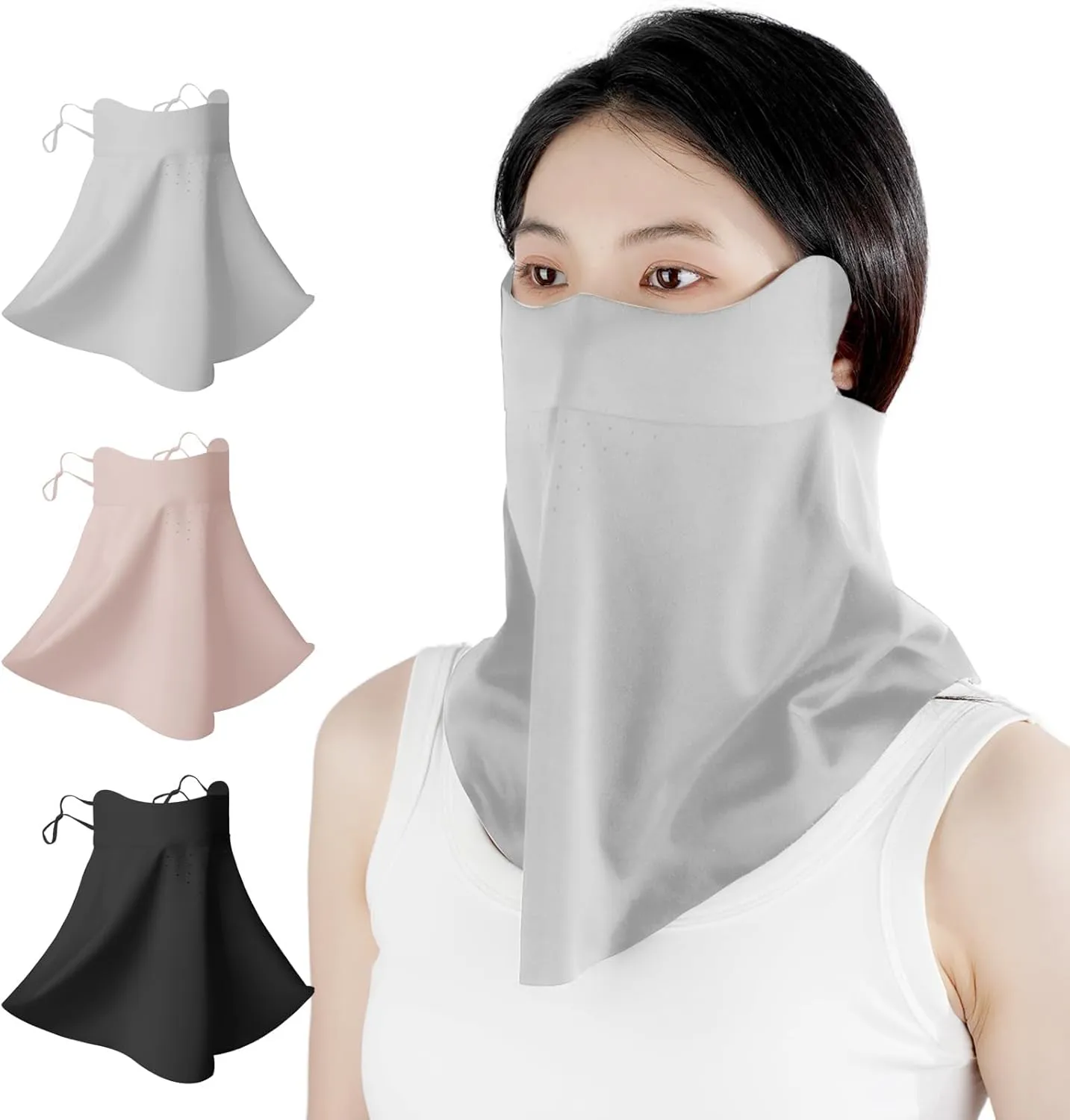 UV Protection Face Sun Mask with Neck Coverage Breathable Design for Outdoor Activities