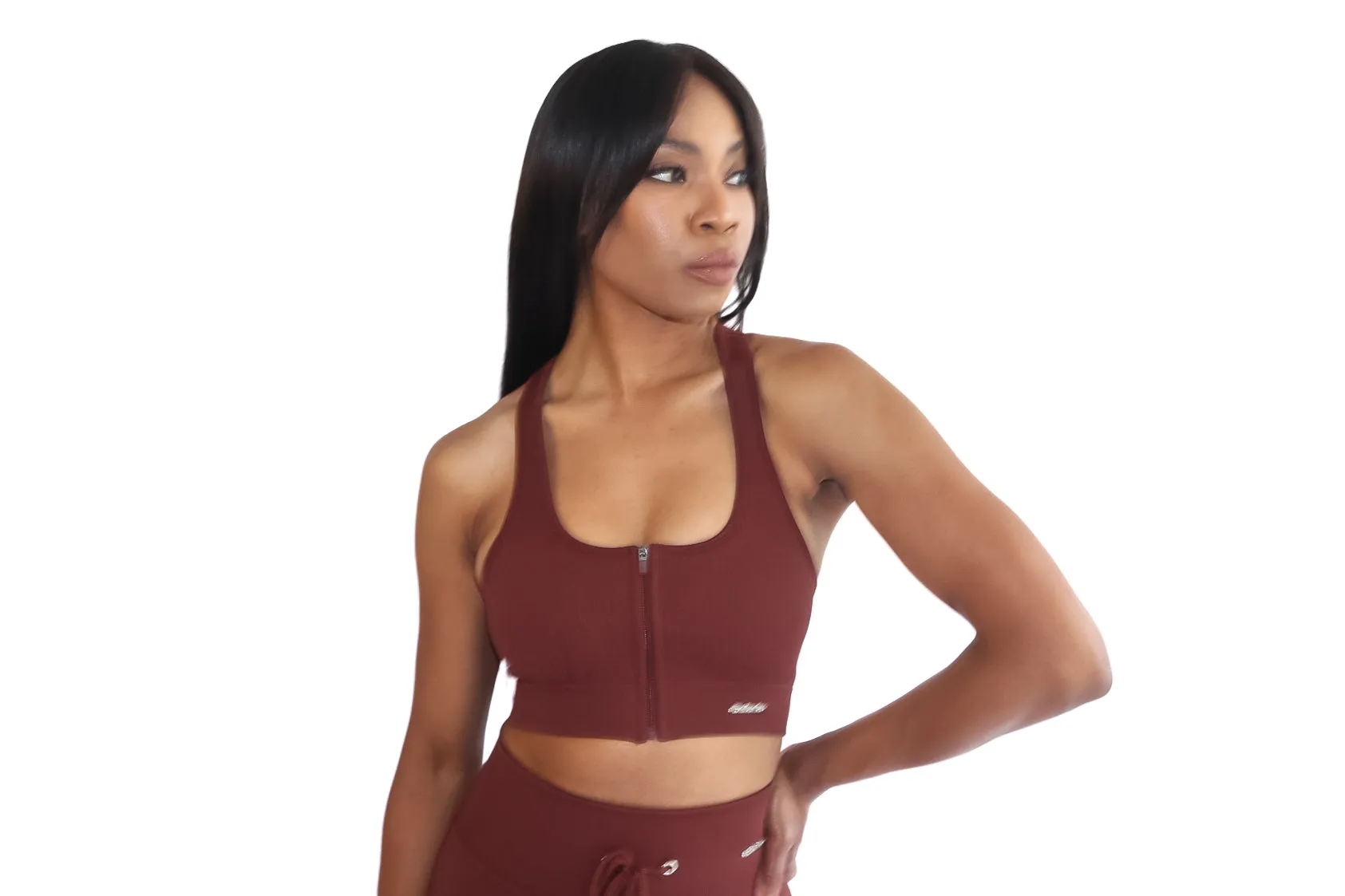 Victoria Zip Sports Bra