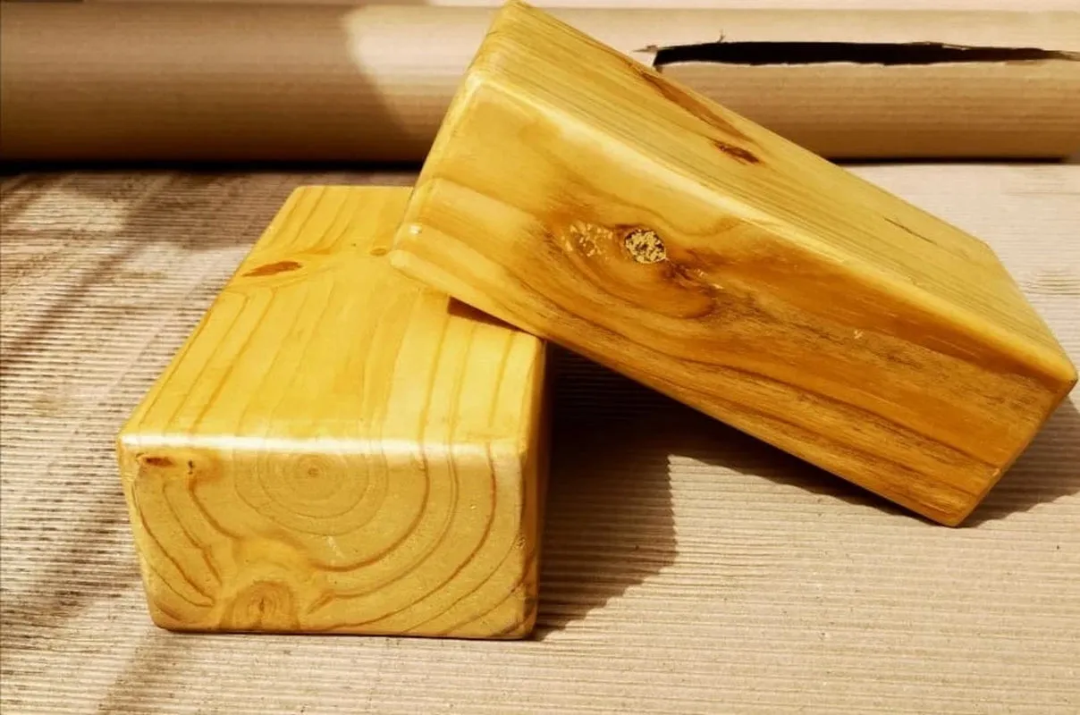 YOGA-NATION Wooden Yoga Block Set of 2Pc, Yoga Block, Iyengar Yoga Block, Yoga Accessories, Yoga Gift